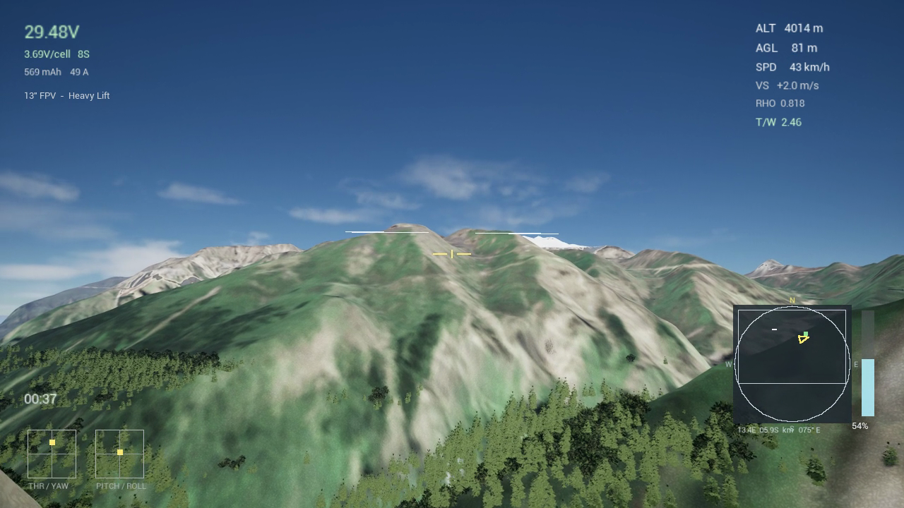 Buceros FPV drone simulator screenshot